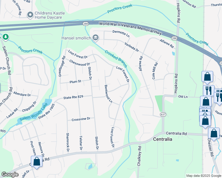 map of restaurants, bars, coffee shops, grocery stores, and more near 5030 Windwood Lane in Richmond