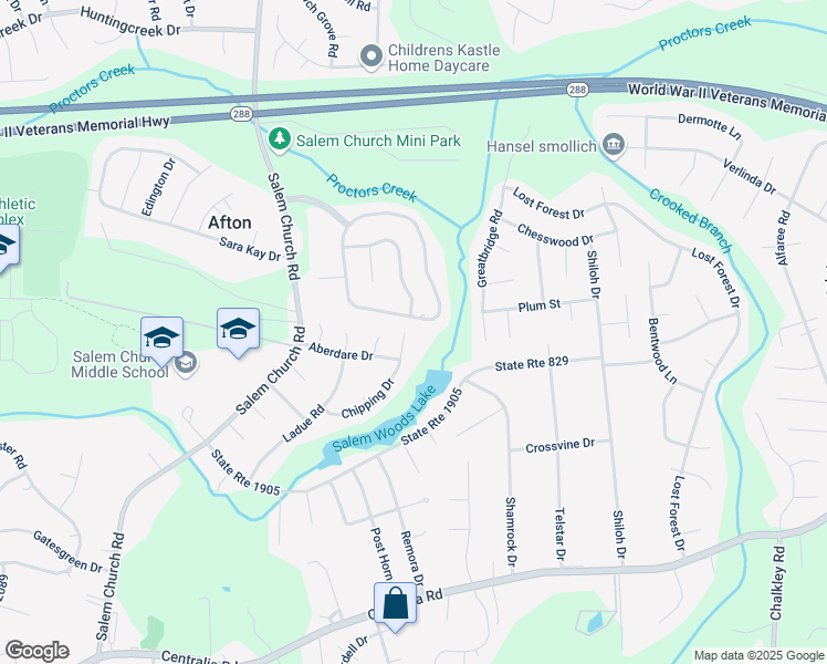 map of restaurants, bars, coffee shops, grocery stores, and more near 9401 Chipping Drive in Richmond