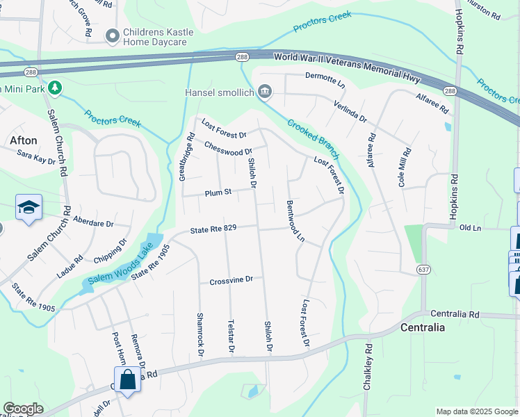 map of restaurants, bars, coffee shops, grocery stores, and more near 5113 Malcott Drive in Richmond