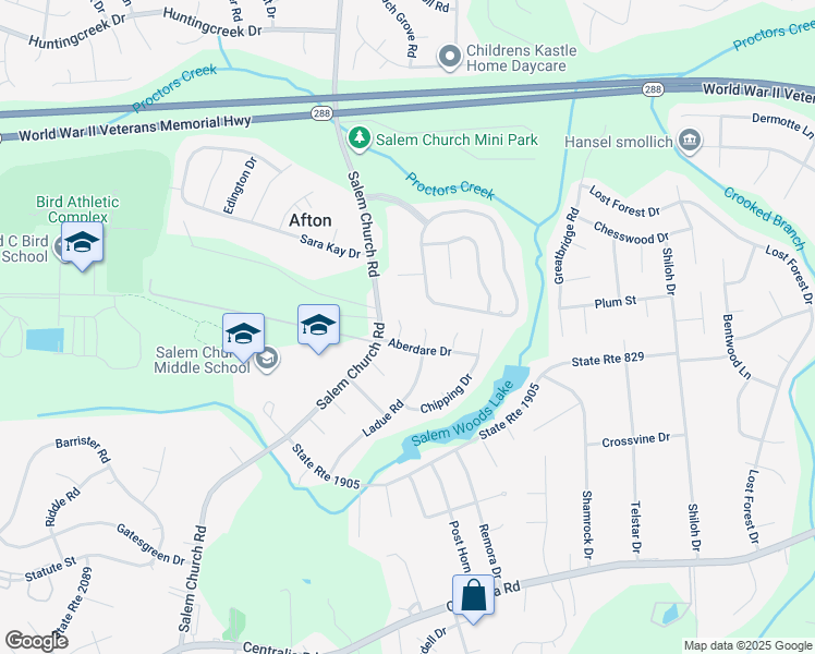 map of restaurants, bars, coffee shops, grocery stores, and more near 9405 Fenestra Circle in Richmond