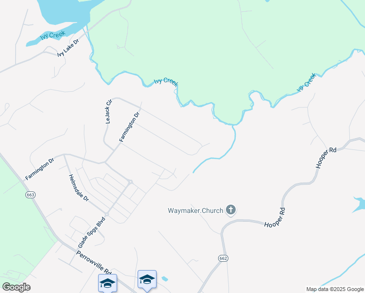 map of restaurants, bars, coffee shops, grocery stores, and more near 942 Leander Drive in Forest