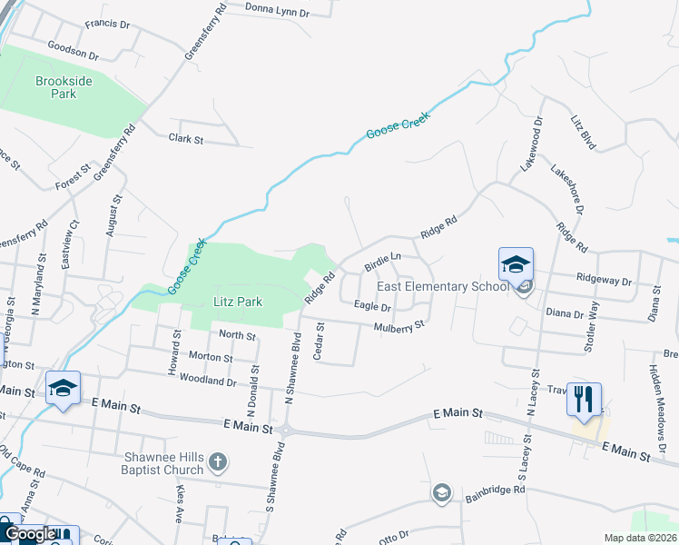map of restaurants, bars, coffee shops, grocery stores, and more near 811 Birdie Lane in Jackson