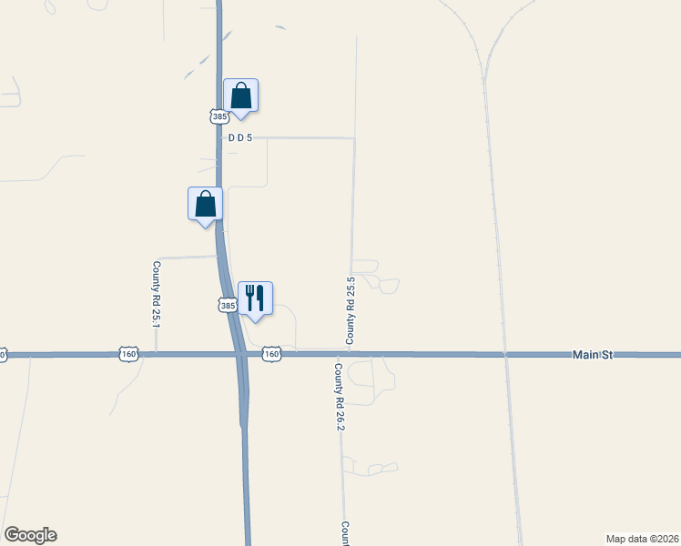 map of restaurants, bars, coffee shops, grocery stores, and more near 27248 County Road 25.5 in Springfield