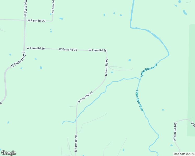 map of restaurants, bars, coffee shops, grocery stores, and more near 10325 North Farm Road 99 in Willard