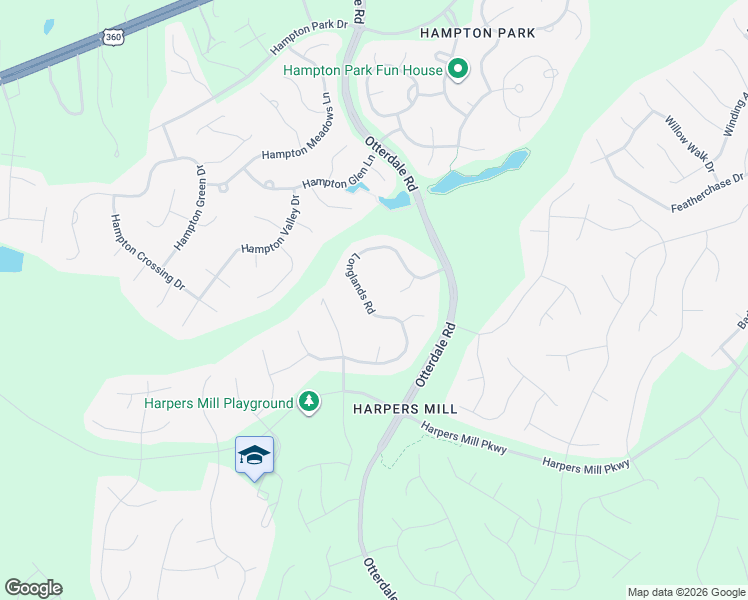 map of restaurants, bars, coffee shops, grocery stores, and more near 15937 Longlands Road in Chesterfield