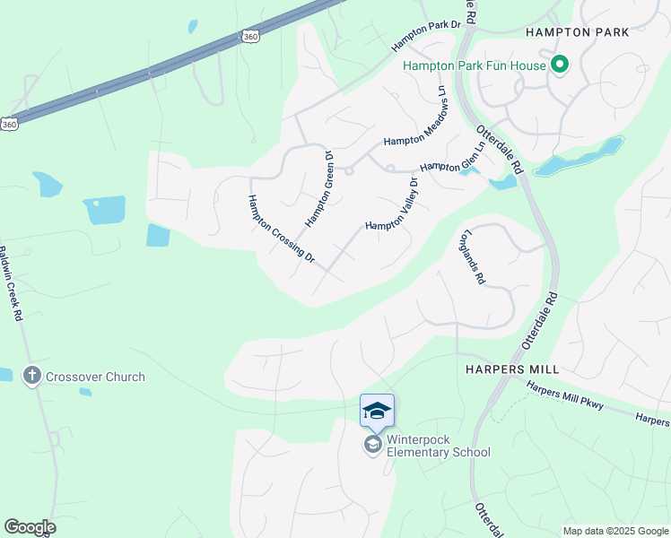 map of restaurants, bars, coffee shops, grocery stores, and more near 12320 Hampton Crossing Drive in Chesterfield