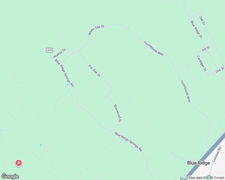 map of restaurants, bars, coffee shops, grocery stores, and more near 101 Pin Oak Drive in Blue Ridge