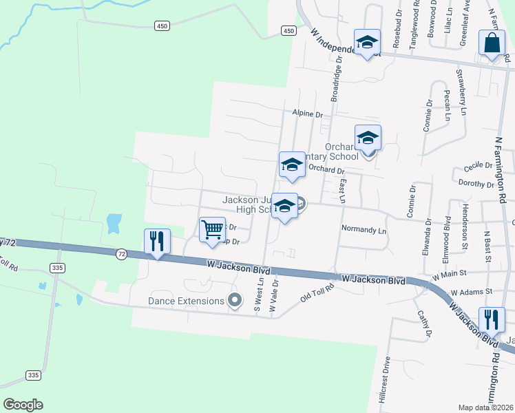 map of restaurants, bars, coffee shops, grocery stores, and more near 326 Whetstone Way in Jackson