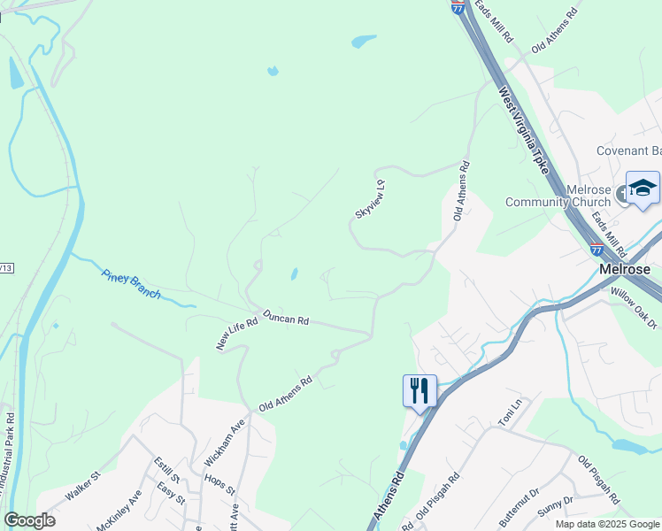map of restaurants, bars, coffee shops, grocery stores, and more near 310 Duncan Road in Princeton