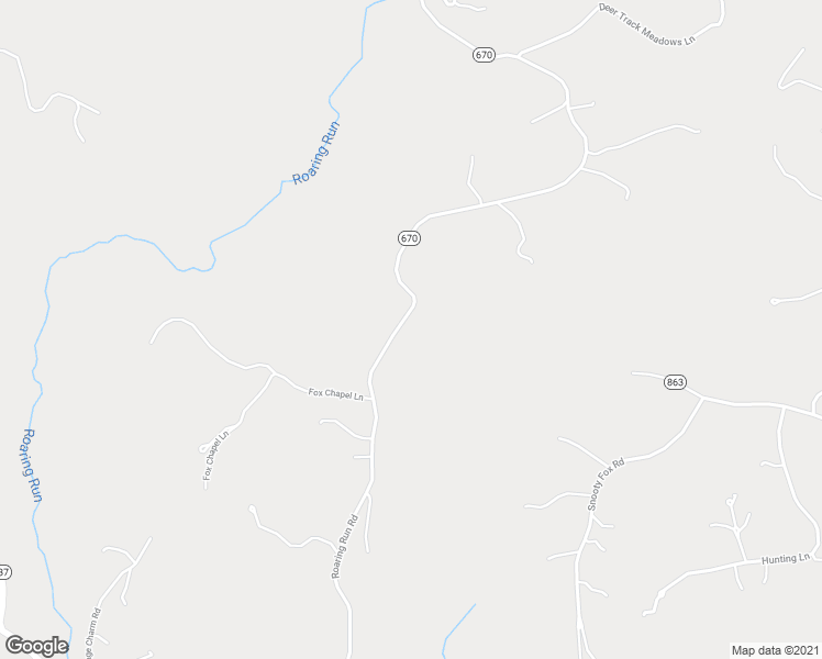map of restaurants, bars, coffee shops, grocery stores, and more near 2745 Roaring Run Road in Goode