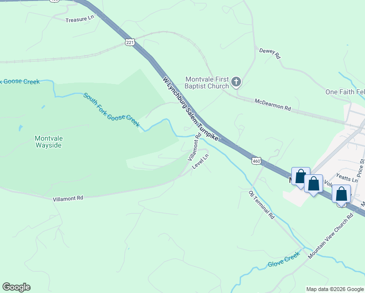 map of restaurants, bars, coffee shops, grocery stores, and more near 1043-1077 Villamont Road in Blue Ridge