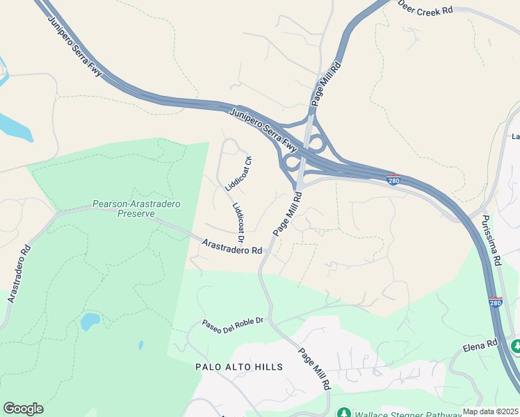 map of restaurants, bars, coffee shops, grocery stores, and more near 14227 Amherst Court in Los Altos Hills