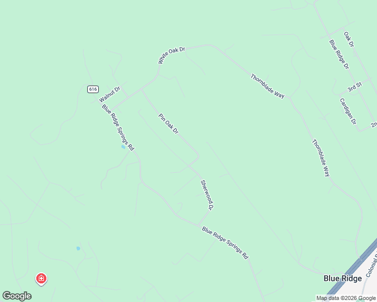 map of restaurants, bars, coffee shops, grocery stores, and more near 101-155 Pin Oak Drive in Blue Ridge