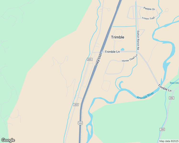 map of restaurants, bars, coffee shops, grocery stores, and more near 6000 County Road 203 in Durango