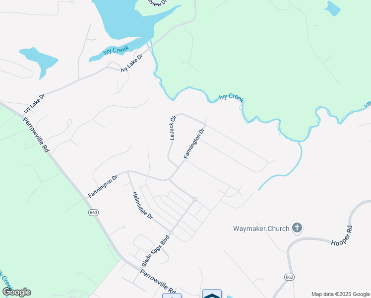 map of restaurants, bars, coffee shops, grocery stores, and more near 1608 Farmington Drive in Forest