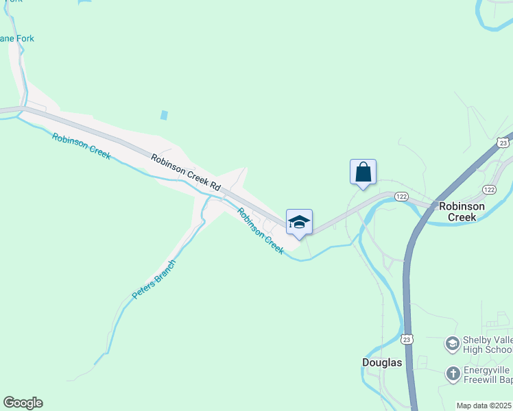 map of restaurants, bars, coffee shops, grocery stores, and more near 6001 Robinson Creek Road in Robinson Creek