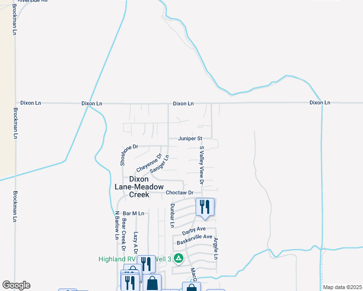 map of restaurants, bars, coffee shops, grocery stores, and more near 2348 Shoshone Drive in Bishop