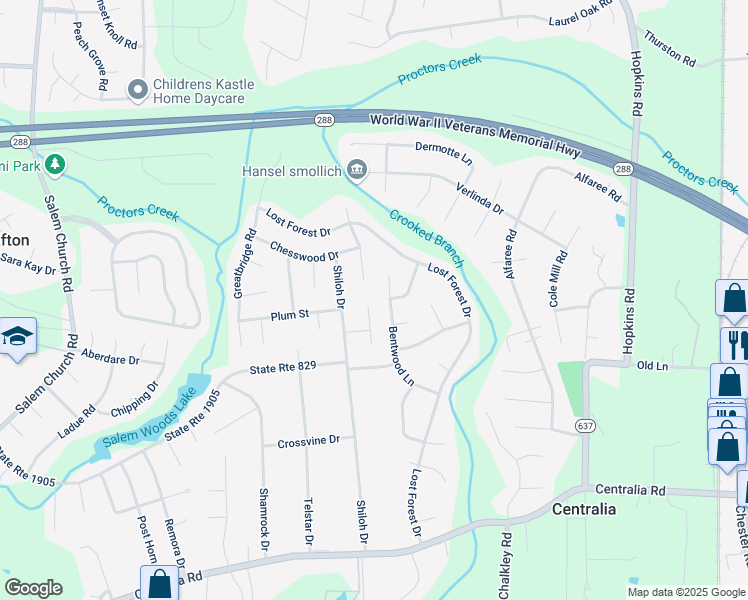 map of restaurants, bars, coffee shops, grocery stores, and more near 9301 Malcott Court in Richmond