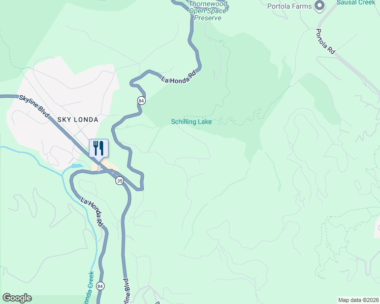 map of restaurants, bars, coffee shops, grocery stores, and more near 950 Espinosa Road in Woodside