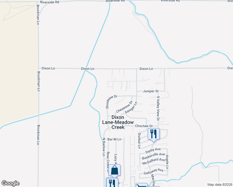 map of restaurants, bars, coffee shops, grocery stores, and more near 2031 Shoshone Drive in Bishop