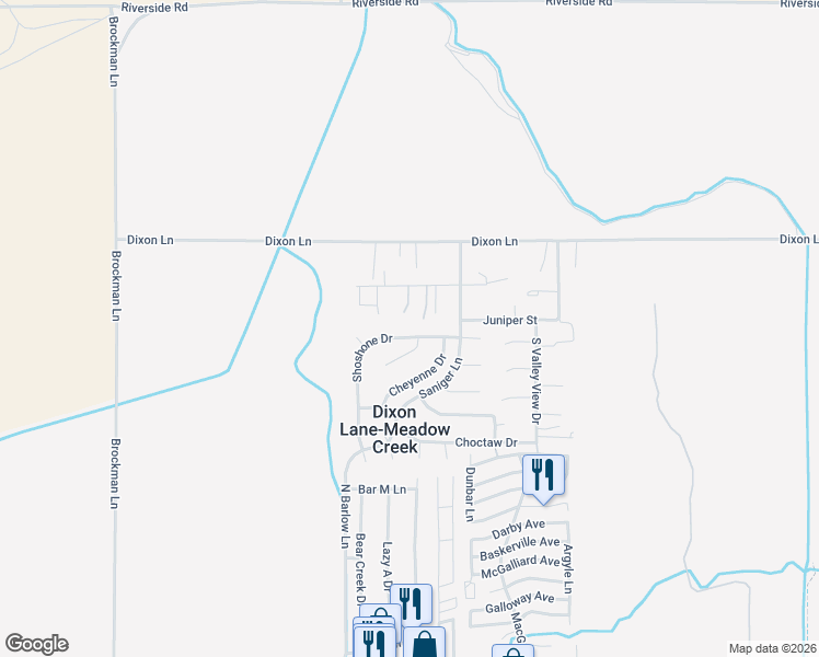 map of restaurants, bars, coffee shops, grocery stores, and more near 2031 Shoshone Drive in Bishop