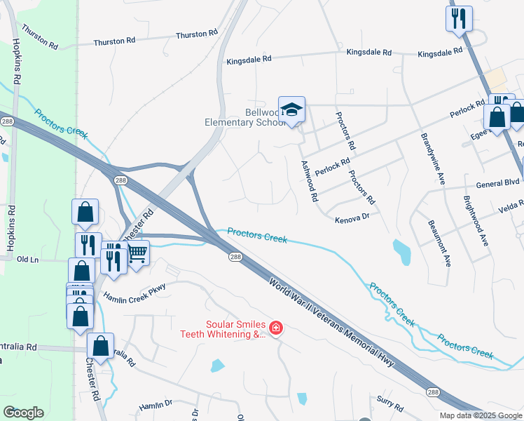map of restaurants, bars, coffee shops, grocery stores, and more near 9707 Ransom Hills Turn in Richmond
