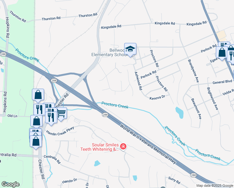 map of restaurants, bars, coffee shops, grocery stores, and more near 9707 Ransom Hills Turn in Richmond
