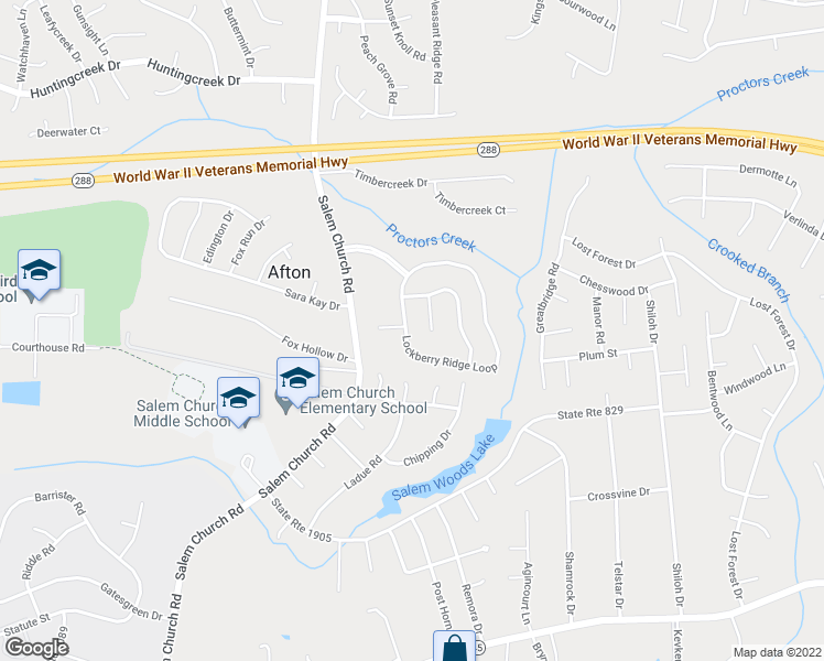 map of restaurants, bars, coffee shops, grocery stores, and more near 9737 Lockberry Ridge Loop in Richmond