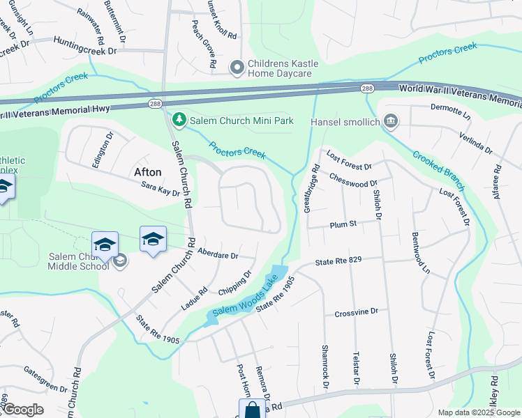 map of restaurants, bars, coffee shops, grocery stores, and more near 5124 Croft Crossing Drive in Richmond
