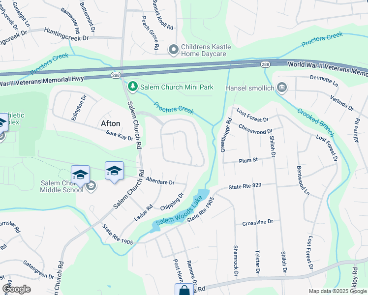 map of restaurants, bars, coffee shops, grocery stores, and more near 5131 Croft Crossing Drive in Richmond