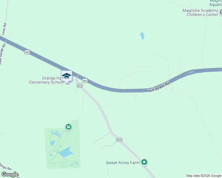 map of restaurants, bars, coffee shops, grocery stores, and more near 19000 Hull Street Road in Moseley