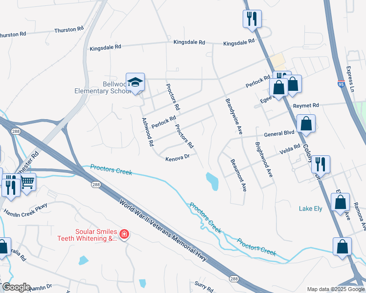 map of restaurants, bars, coffee shops, grocery stores, and more near 3007 Rushton Road in Richmond