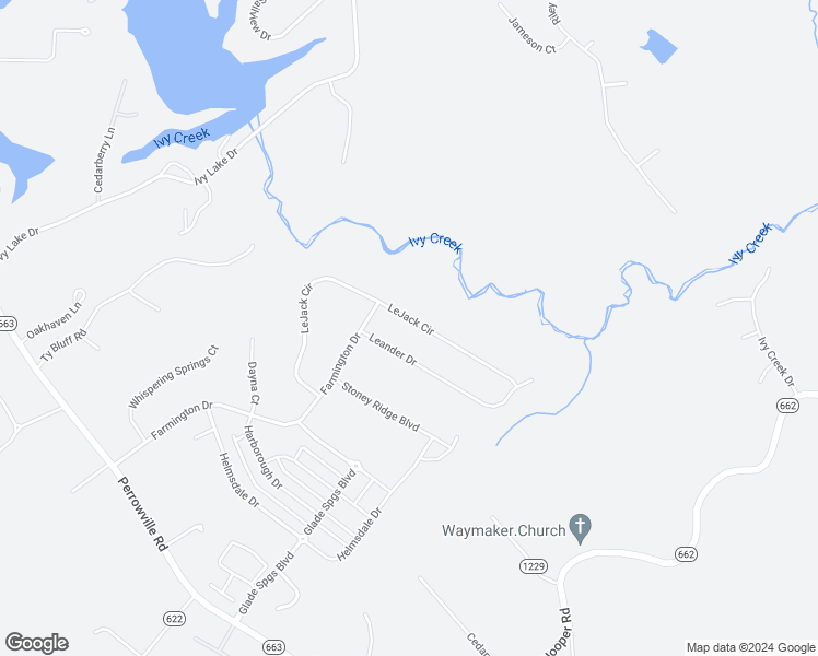map of restaurants, bars, coffee shops, grocery stores, and more near 1527 LeJack Circle in Forest
