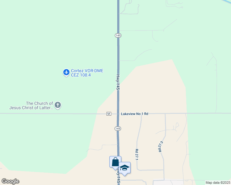 map of restaurants, bars, coffee shops, grocery stores, and more near 12163 Colorado 145 in Dolores