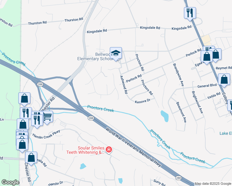map of restaurants, bars, coffee shops, grocery stores, and more near 9708 Ransom Hills Terrace in Richmond