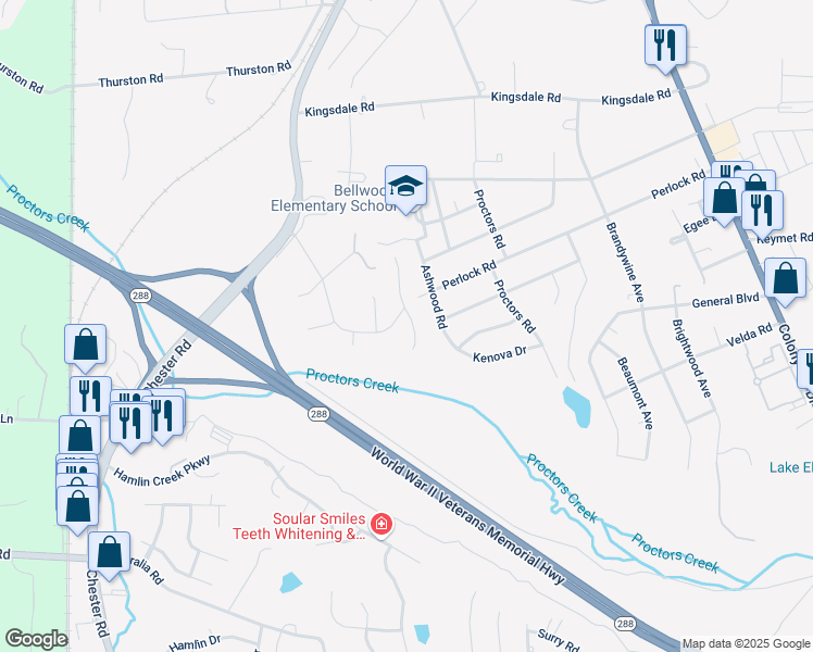 map of restaurants, bars, coffee shops, grocery stores, and more near 9708 Ransom Hills Terrace in Richmond