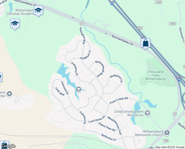 map of restaurants, bars, coffee shops, grocery stores, and more near 3901 Leicester South in Williamsburg