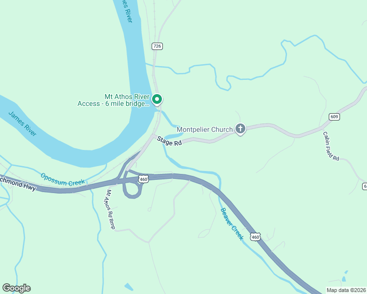 map of restaurants, bars, coffee shops, grocery stores, and more near 205 Stage Road in Lynchburg