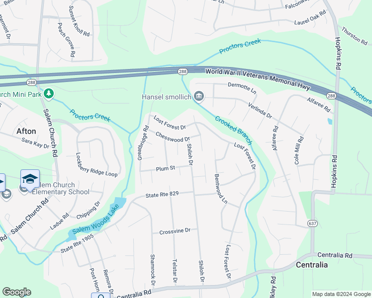 map of restaurants, bars, coffee shops, grocery stores, and more near 9312 Shiloh Drive in Richmond