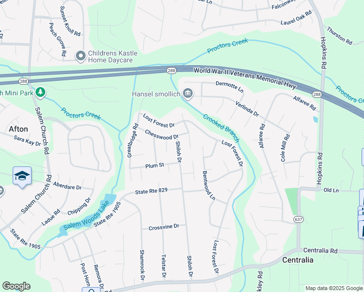 map of restaurants, bars, coffee shops, grocery stores, and more near 9313 Shiloh Drive in Richmond