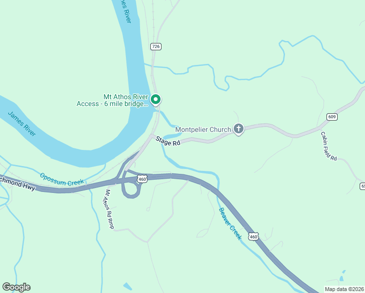 map of restaurants, bars, coffee shops, grocery stores, and more near 205 Stage Road in Lynchburg