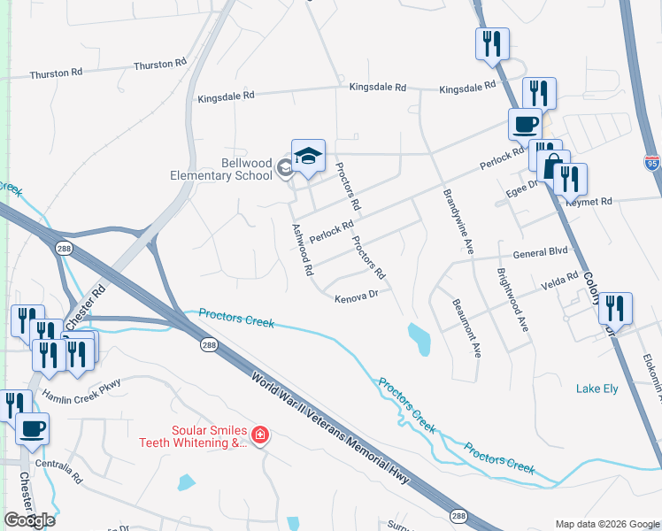 map of restaurants, bars, coffee shops, grocery stores, and more near 3036 Gaffney Road in Richmond
