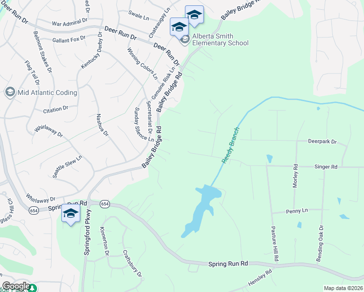 map of restaurants, bars, coffee shops, grocery stores, and more near 13501 Bailey Bridge Road in Midlothian