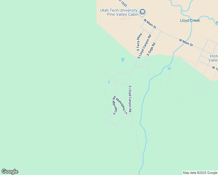 map of restaurants, bars, coffee shops, grocery stores, and more near 515 South Oakridge Road in Pine Valley