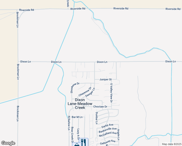 map of restaurants, bars, coffee shops, grocery stores, and more near 2420 West Street in Bishop