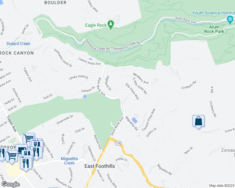 map of restaurants, bars, coffee shops, grocery stores, and more near 10989 Brundage Way in San Jose