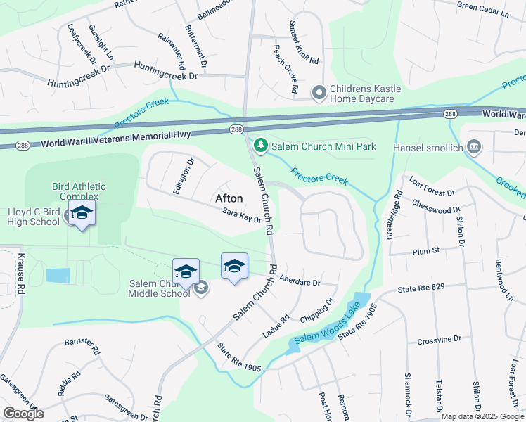 map of restaurants, bars, coffee shops, grocery stores, and more near 9338 Salem Church Road in Richmond