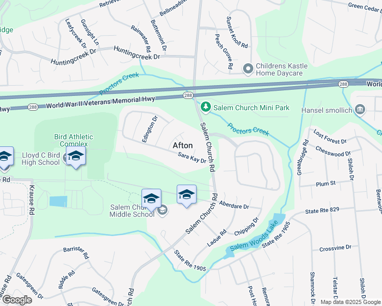 map of restaurants, bars, coffee shops, grocery stores, and more near 5700 Sara Kay Drive in Richmond