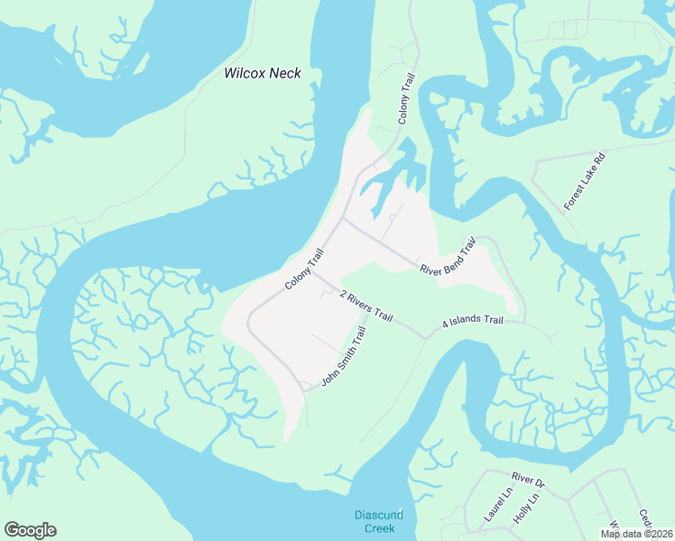 map of restaurants, bars, coffee shops, grocery stores, and more near 15310 2 Rivers Trail in New Kent