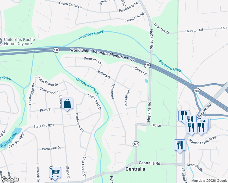 map of restaurants, bars, coffee shops, grocery stores, and more near 9731 Alfaree Road in Richmond